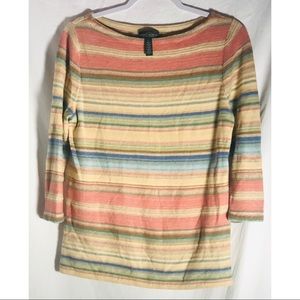 LRL lightweight horizontal stripe knit colorful